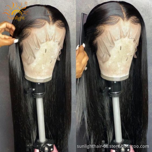 Sunlight hair wholesale 360 lace frontal wig straight  baby hair Swiss hd  lace wig virgins human hair wigs body water wave